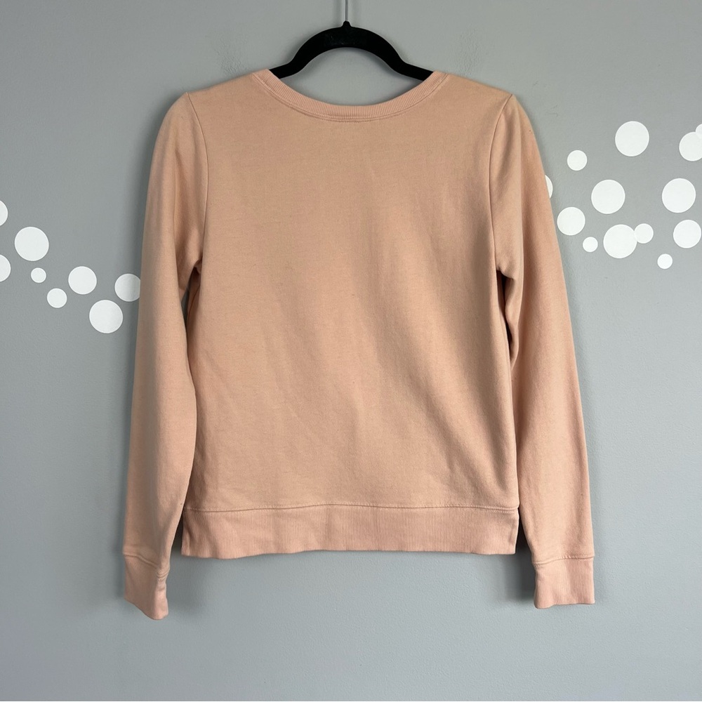 LOFT Starburst Jeweled Embellished Sweatshirt Blush Pink Size S Cotton Blend - Picture 8 of 9